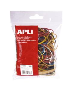 APLI Sachet 100 g bracelets élastiques caoutchouc naturel taille et couleur assorties