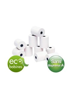 57MMX40MMX12MM - BOBINES POUR TERMINAUX DE PAIEMENT SANS BISPHÉNOL A / BPA FREE - CARTON DE 50 ECOBOBINES - 48 GRS/M2