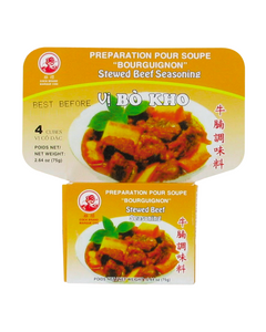 Assaisonnement pour Boeuf Bourguignon Mijoté 'Bo Kho' / Épices en cubes - Marque Coq - 75g - 30 boîtes