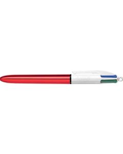 BIC Stylo à bille rétractable 4Colours Shine rouge métal bleu noir rouge vert