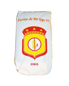 Farine de blé blanche type T55 Multi-Usage - Sac de 25kg - Marque Blason Rouge - Origine France
