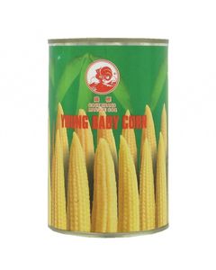 Jeunes pousses de maïs / Minis épis de maïs en conserve - Marque Coq - 425G (Young baby corn) - 4 boîtes