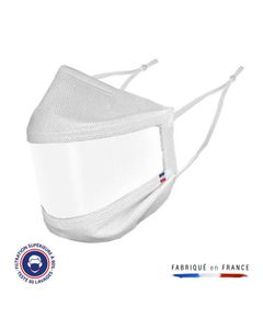 Masque transparent Blanc UNS1 50 Lavages Made in France Adulte