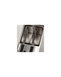 2 Paniers inox perforés - 140 x 296 mm pour cuiseurs à pâtes - Valentine
