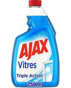 Ajax Nettoyant vitres triple action 100% sans traces la recharge de 750ml