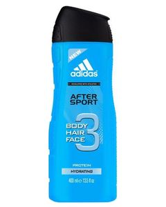 Adidas Douche After Sport 3 en 1 Body Hair Face Protein Hydrating Maxi Format 400ml (lot de 6)