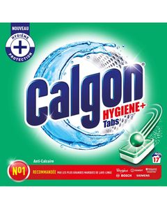 CALGON Lot de 17 Tablettes Pastilles Anticalcaire Nettoyant Lave-Linge Hygiène Plus