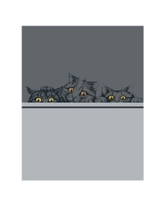 Set de 3 torchons cats 50x70cm gris