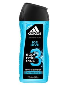 Adidas Ice Dive 3 en 1 Body Hair Face Marine Extract Refreshing 250ml (lot de 6)