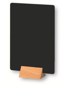 Ardoise de table avec socle bois support bois 'TAVERN' noir 12x18cm par 3