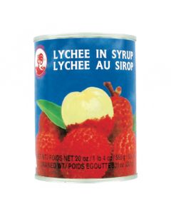 Lychee / Litchi thaïlandais au sirop en conserve - Marque Coq - Fruits exotiques - 565G - 2 boîtes
