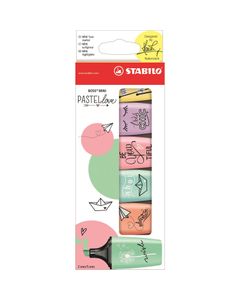 STABILO Surligneur pastel - Pastellove - Étui carton de 6 surligneurs - Coloris pastel assortis