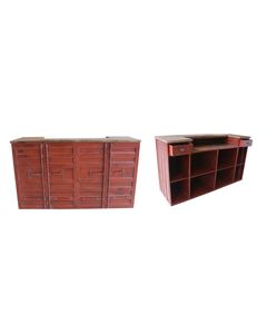 Bar container Rouge , Tole + bois