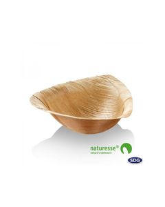 Assiette Creuse Compostable en Feuille de Palmier 21x20 cm - SDG - Lot de 100 - Feuilles de palmier