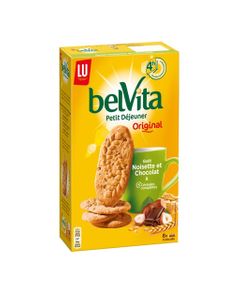 LU BelVita Petit Déjeuner Original Goût Noisette et Chocolat & 5 Céréales Complètes 400g (lot de 6)
