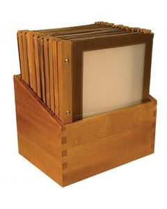 20 protège menu A4 cadre en bois avec boîte en bois - Securit -  - Bois