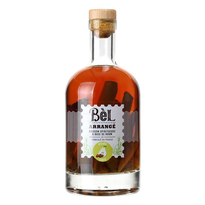 Boisson spiritueuse à base de Rhum Bèl Arrange   Poire Café 32°