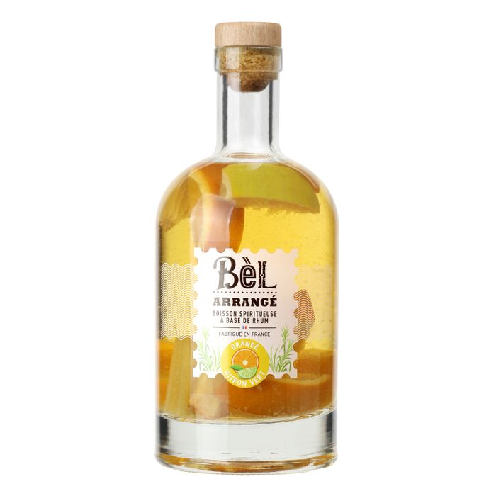 Boisson spiritueuse à base de Rhum Bèl Arrange   Orange Citron vert 32°