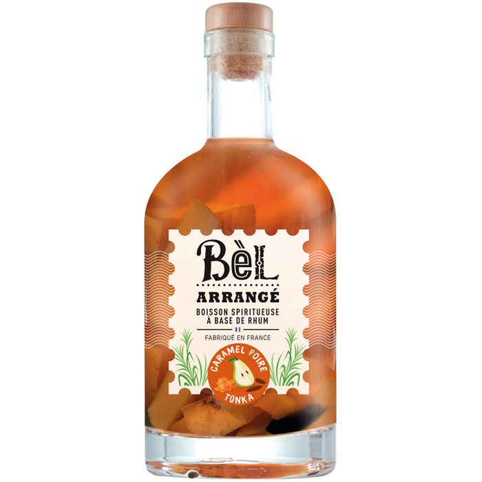 Boisson spiritueuse à base de Rhum Bèl Arrange   Caramel Poire Tonka 32°