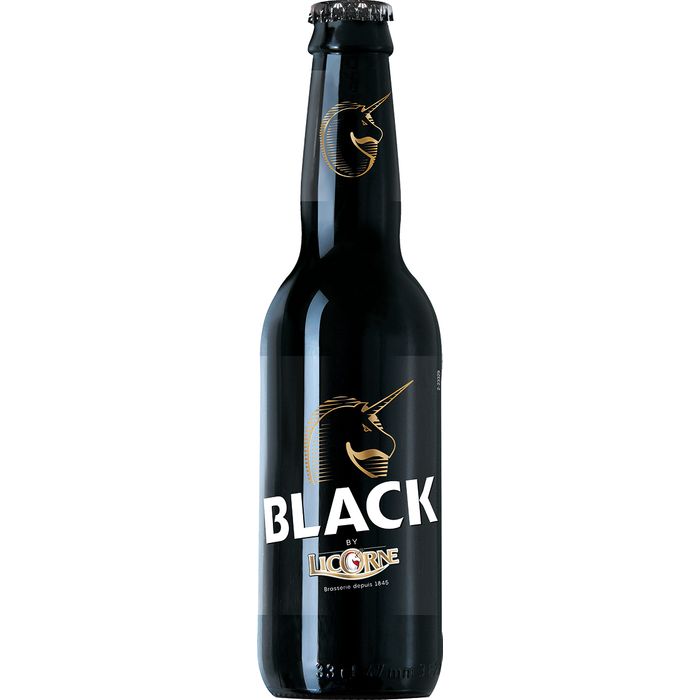 Bière Lager Licorne Black Brune 6°
