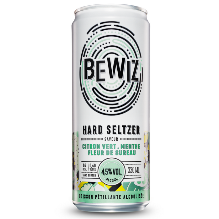 Hard seltzer Bewiz   Menthe Citron vert 4.5°