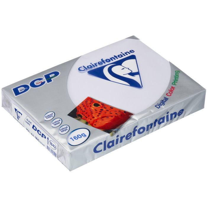Clairefontaine Lot de 4 Ramettes x 250 Feuilles Papier DCP 160g A4 210x297 mm Certifie FSC Blanc