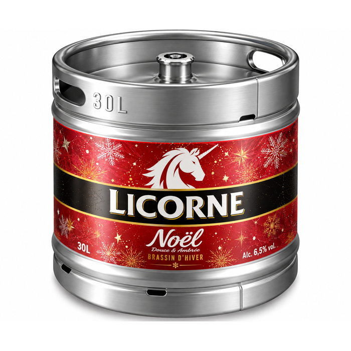 Bière Amber Ale Licorne Noel Ambrée 5.8°