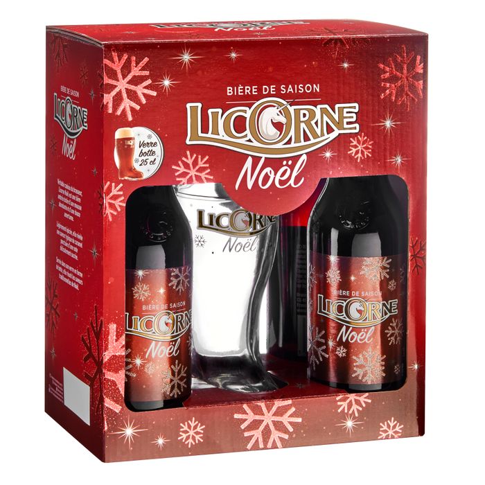 Bière Amber Ale Licorne Noel Ambrée 5.8°