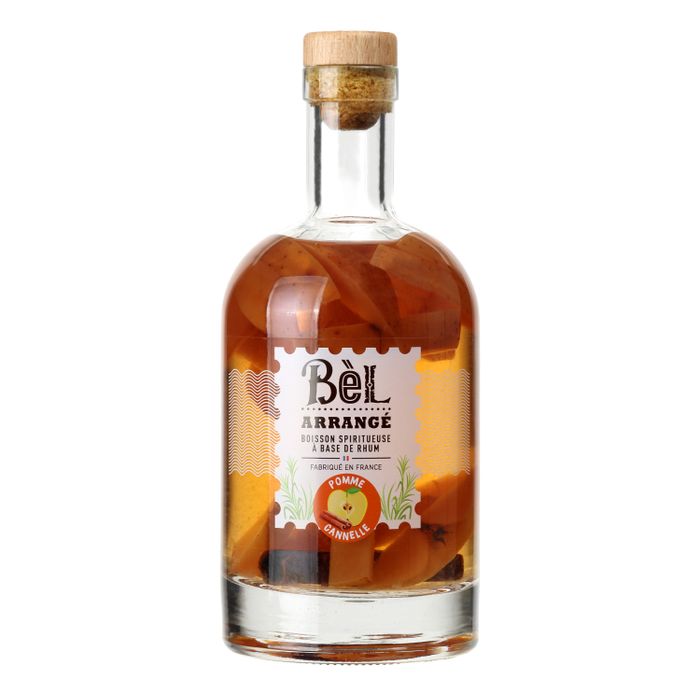 Boisson spiritueuse à base de Rhum Bèl Arrange   Pomme Cannelle 32°