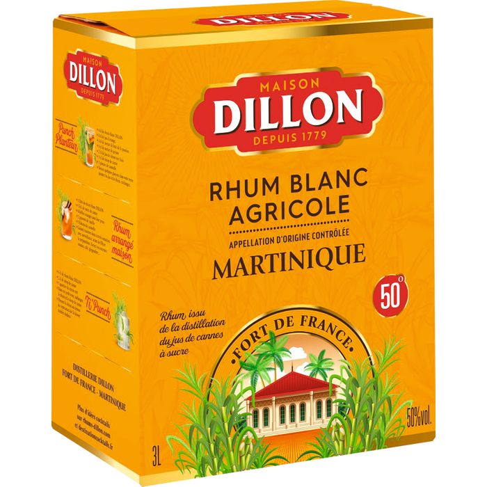 Rhum Blanc Agricole Dillon   50°